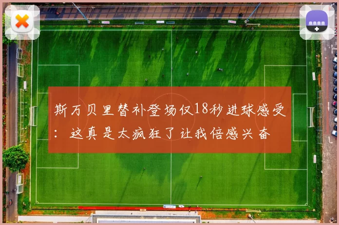 斯万贝里替补登场仅18秒进球感受：这真是太疯狂了让我倍感兴奋